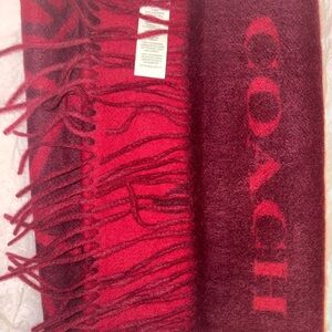 Coach Merlot and Red Cashmere Scarf